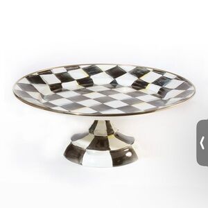 Mackenzie-childs Courtly Check Small Pedestal Platter